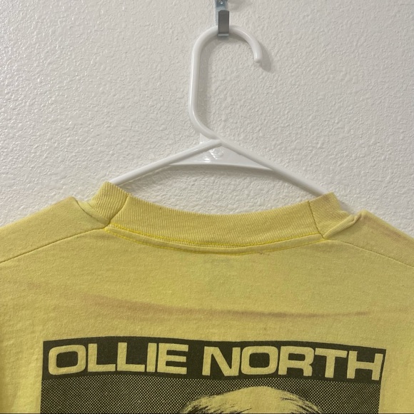 Oliver North for President shirt yellow vtg rare - Picture 4 of 11